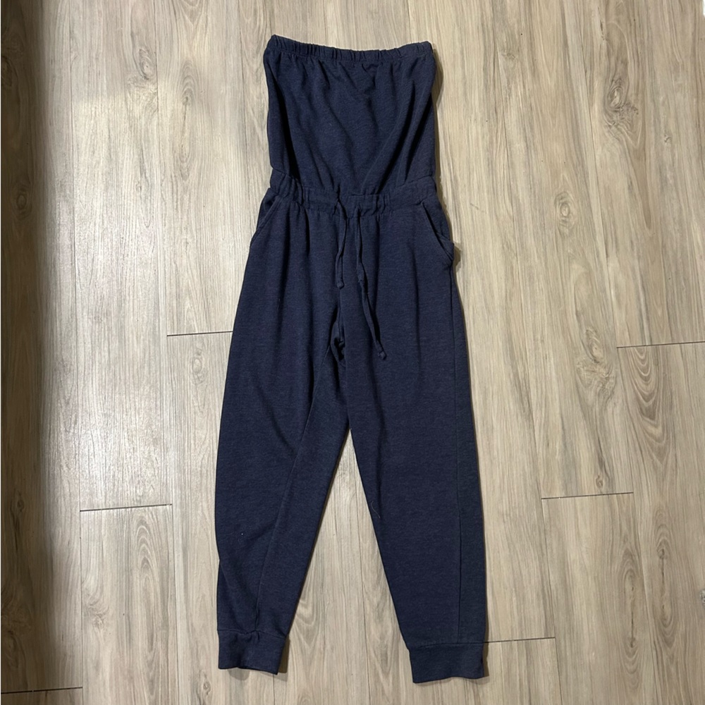 Navy Strapless Jumpsuit